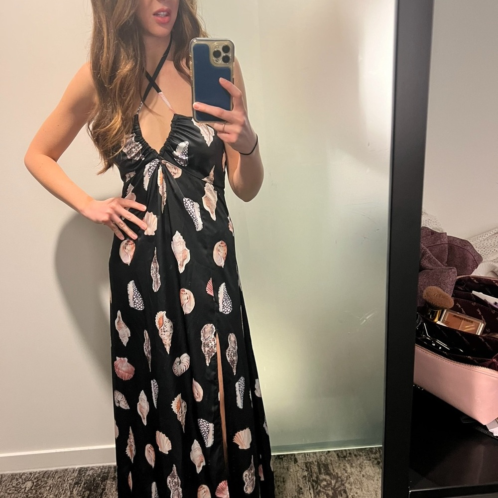 Show Me Your MuMu Black and Cream Patterned Maxi Dress